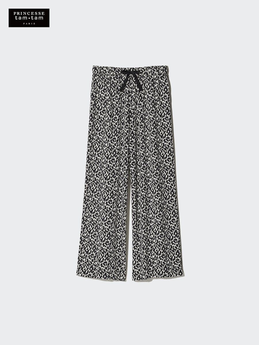 レーヨンプリントロングパンツ 2026ユニクロ女性おすすめレーヨンプリントロングパンツ