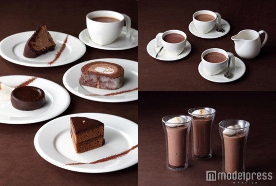 ショコラ ショー各1300円、手作りのチョコレートケーキ4種各650円／画像提供：セリク