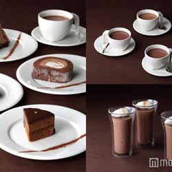 ショコラ ショー各1300円、手作りのチョコレートケーキ4種各650円／画像提供：セリク