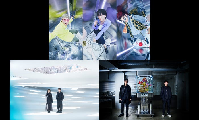 「スポーツ応援ソング企画」出演者/(上段)Mrs. GREEN APPLE(下段左から)いきものがかり、ゆず(提供写真)