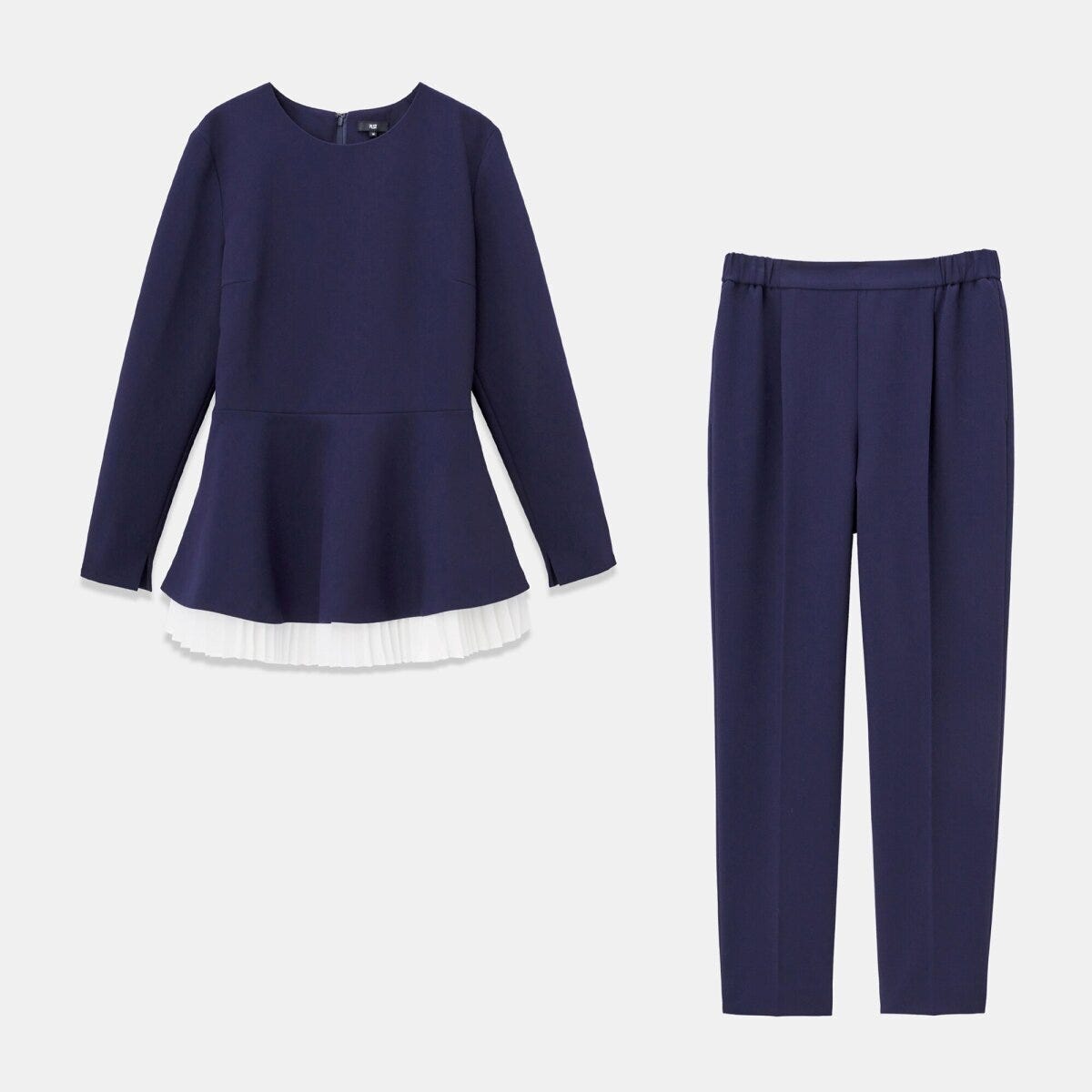 PLSTのダブルクロスプリーツレイヤードセットアップ