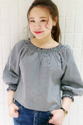 shirring gingham top ～シャーリングギンガムトップ「flower」9,698円（税込）／画像提供：flower webshop
