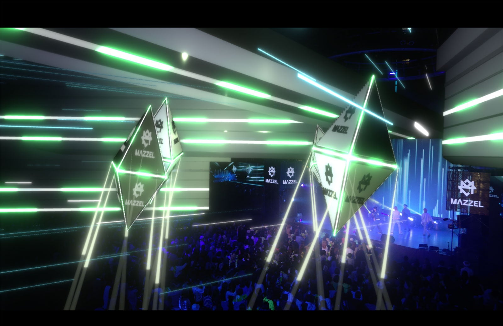 MAZZELスクリーンの様子／Photo by アンザイミキ