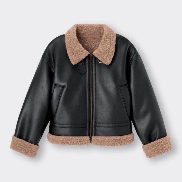 GU　フェイクムートンショートフライトジャケット