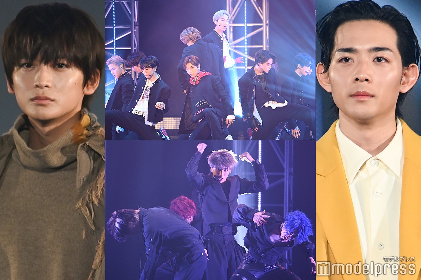 （左）高橋文哉、（中央上）JO1、（中央下）OWV、（右）竜星涼 （C）モデルプレス