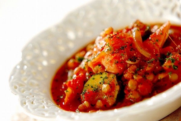 レンズ豆のカスレ風