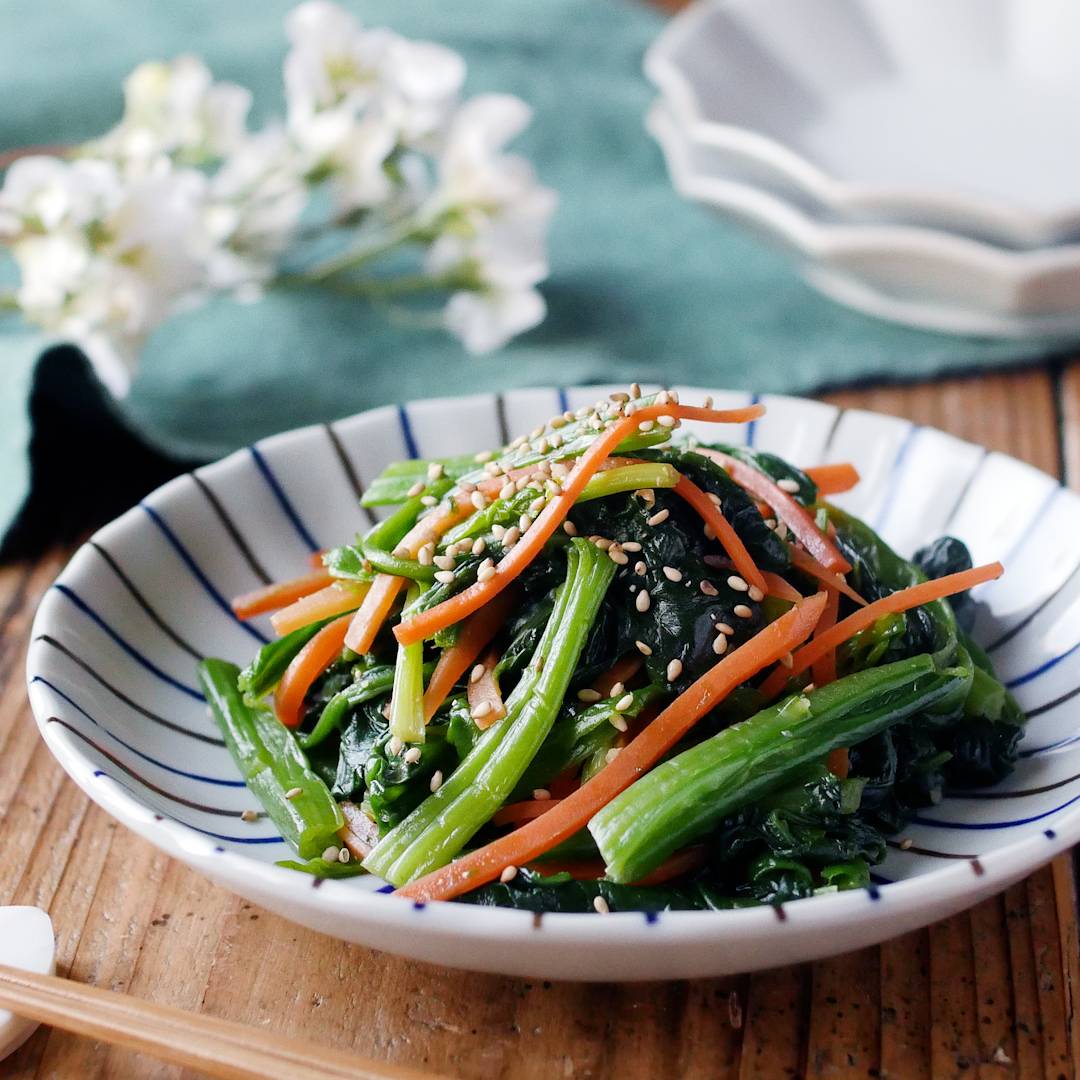 レンジで簡単！ほうれん草とにんじんのナムル