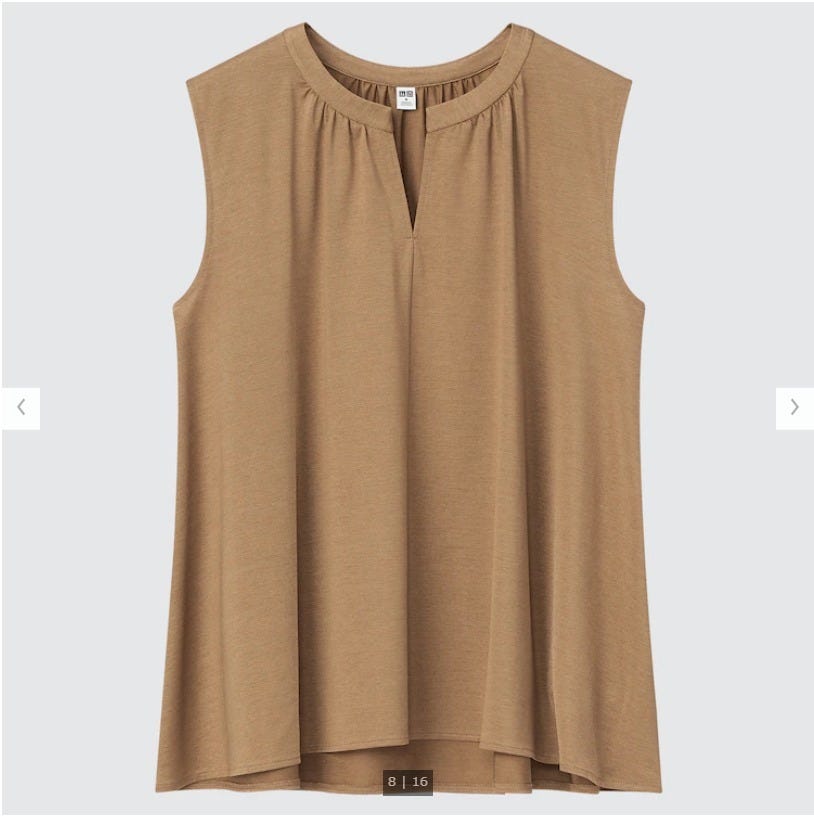 ユニクロ　uniqlo　レディース　アイテム　おすすめ　オススメ　トレンド　人気　コスパ　使える　おしゃれ　お洒落　オシャレ　2022　夏　人気　名品　サテンジャージーT　ノースリーブ　きれいめ