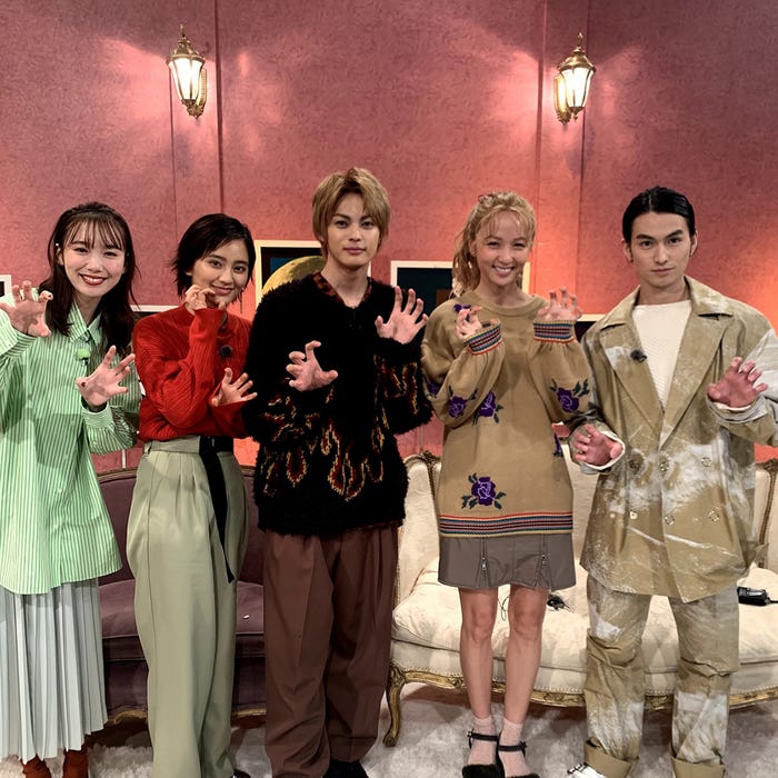 左から:飯豊まりえ、岡田結実、神尾楓珠、Ami、松田凌(C)AbemaTV