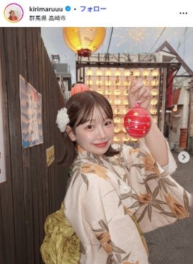登録者100万人超YouTuberきりまる、婚約者と浴衣姿で群馬の花火鑑賞 バッサリボブ披露の2ショットに「ラブラブ」「可愛い」の声