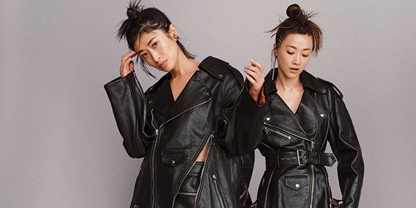 山田優＆ヨンア、美脚際立つ“黒”コーデ カチモリヘアで全身にリンク