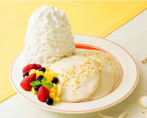 エッグスンシングス「ハワイアンマカダミアナッツパンケーキ」4種の果物×ナッツの香り広がるクリーム