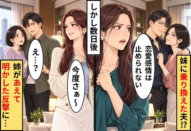 「恋愛感情は止められない」妹に乗り換えた夫！？しかし数日後⇒「今度さぁ～」姉があえて明かした“反撃”に、夫＆妹「え…？」