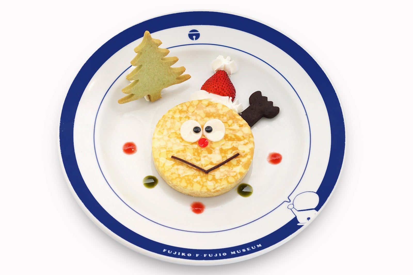 コロ助ミルクレープクリスマスバージョン～（カフェラテ付き）1,300円／画像提供：川崎市 藤子・F・不二雄ミュージアム