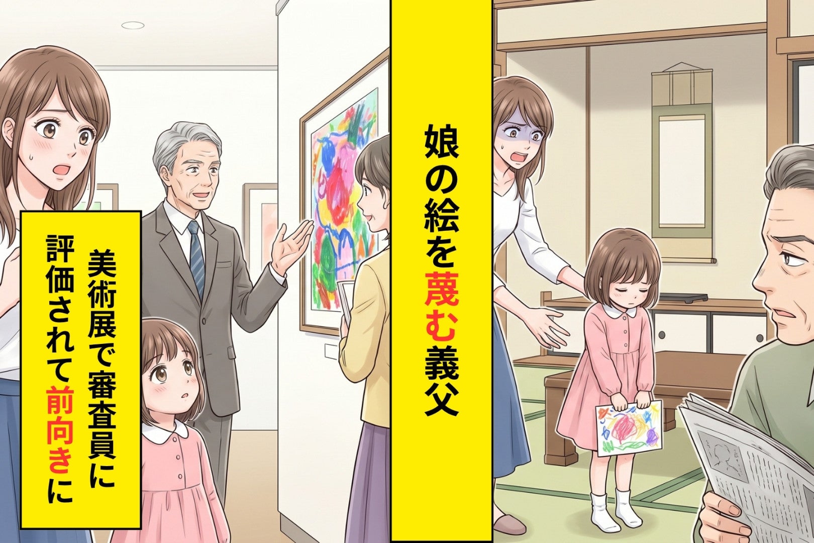 「こんな絵、下手だね」と娘の作品をけなした義父→美術展で審査員が娘の絵の前で足を止めた日