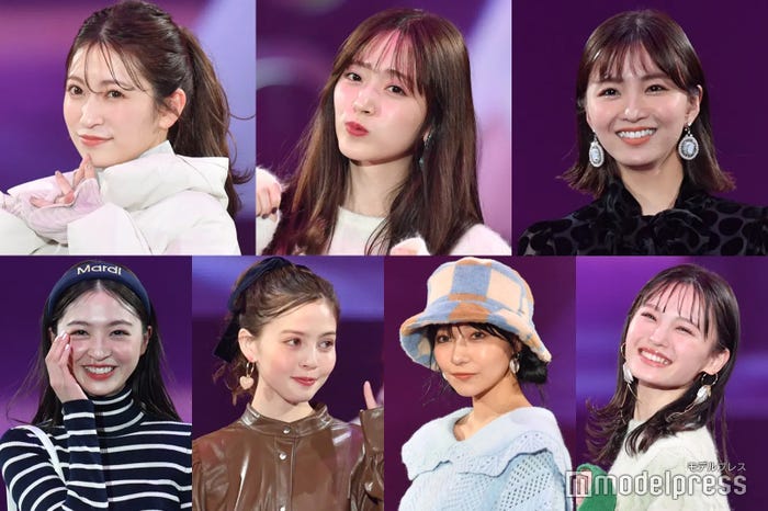 (上段左から)吉田朱里、鈴木愛理、岡崎紗絵(下段左から)上西星来、加藤ナナ、村瀬紗英、新澤菜央(C)モデルプレス