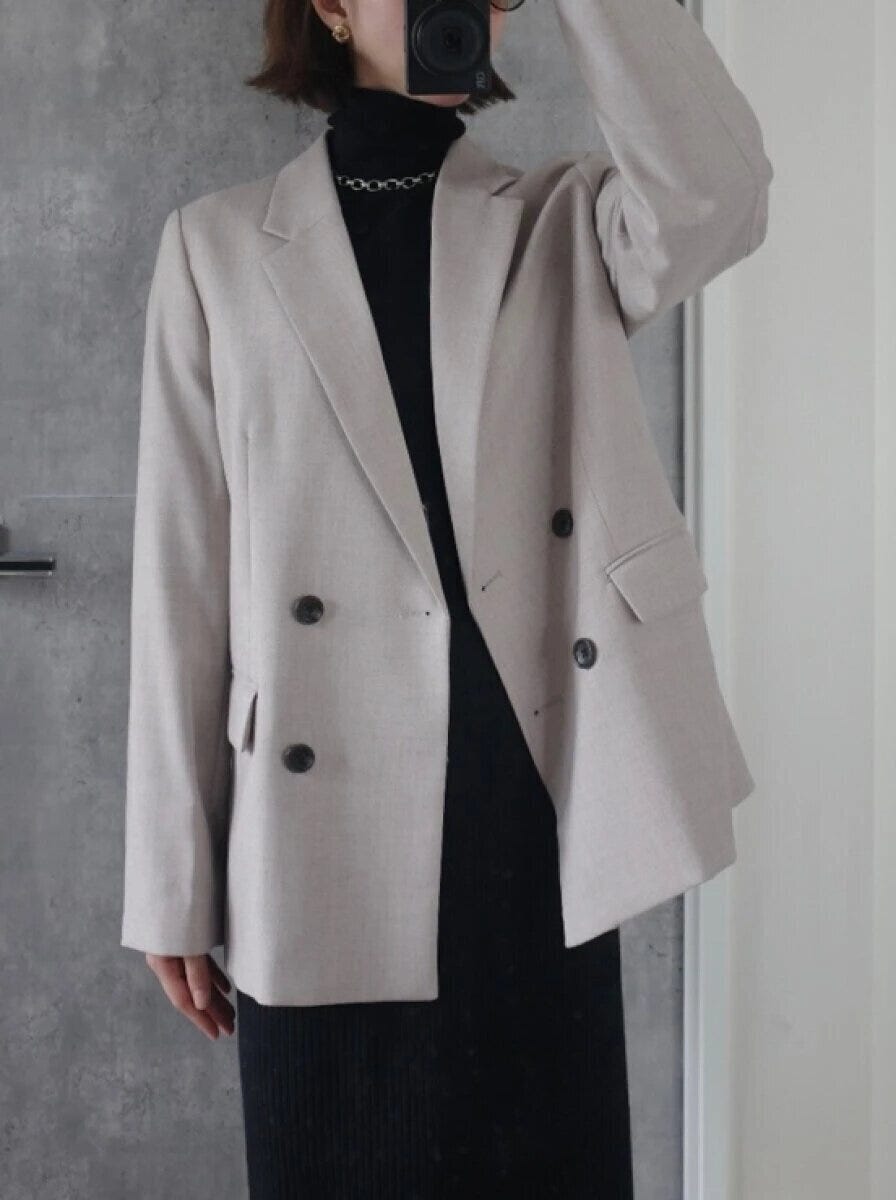 ダブルブレストジャケット guダブルブレストジャケットベージュ