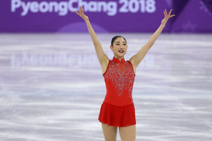 長洲未来/平昌五輪団体戦フリーより (Photo by Getty Images)