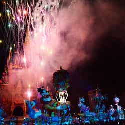 「ハピネス・イズ・ヒア　スペシャルサンクスバージョン」シンデレラ城からは、盛大に花火が打ち上げられた