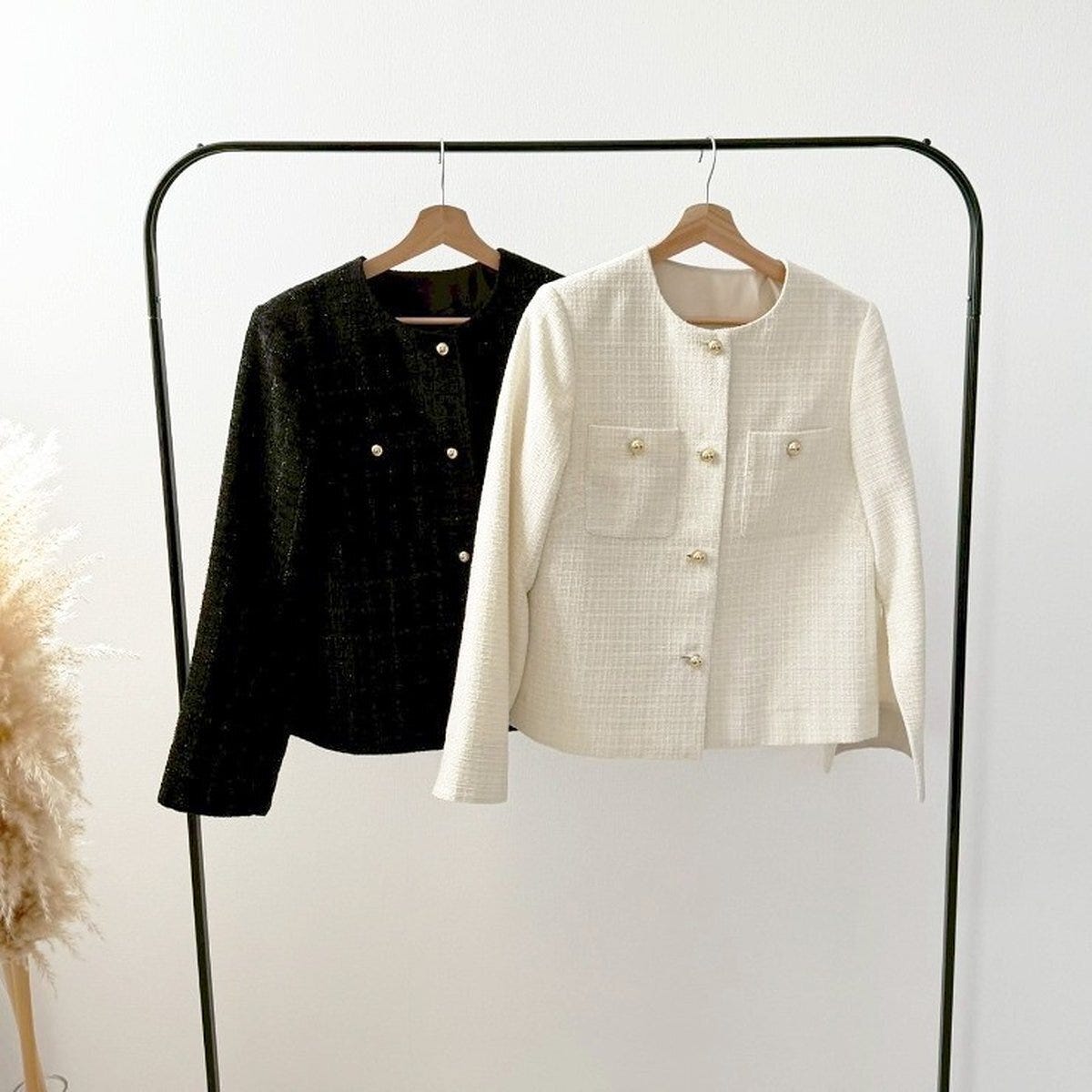 しまむらの袖スリットツイードジャケット（misato）