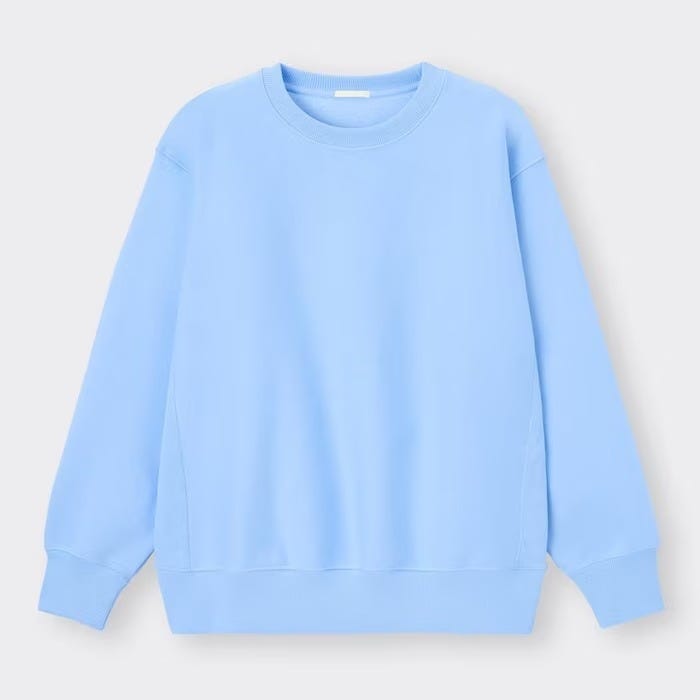 GU　レディース　おすすめ　オススメ　プチプラ　コスパ　高見え　2023　スウェット　値下げ　990円　セール　トップス　ヘビーウェイトビッグスウェットプルオーバー　メンズ　ブルー