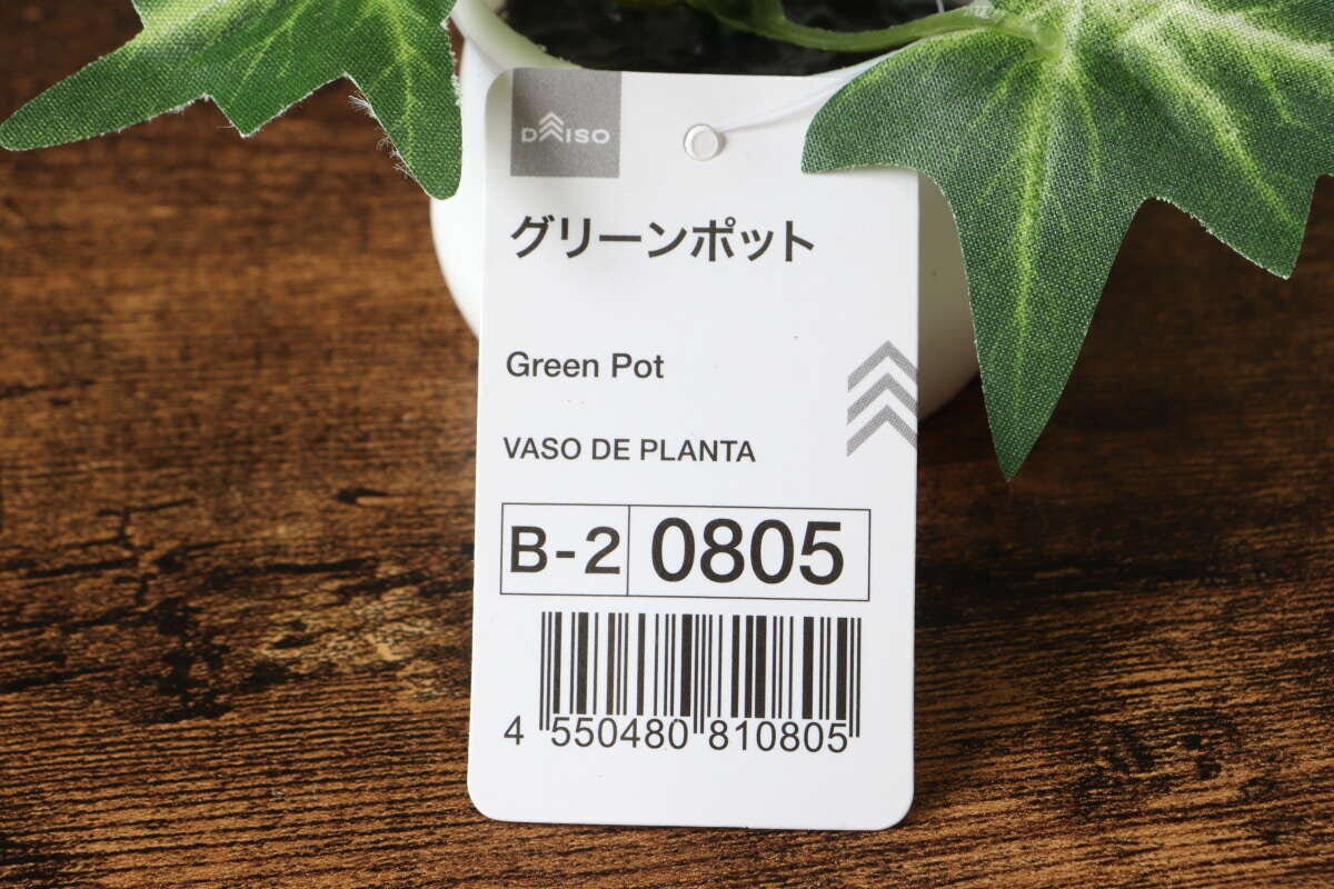 ダイソー　　グリーンポット　JAN