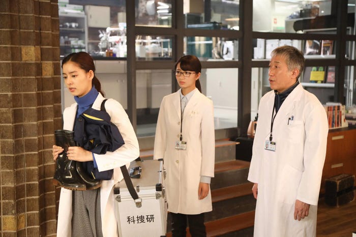 新木優子・岡崎紗絵・遠山俊也/「トレース~科捜研の男~」第4話より(C)フジテレビ
