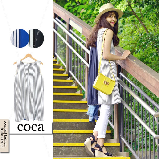 バックシフォン切り替えワンピース「coca」5,990円(税込)