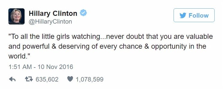 ヒラリー・クリントン氏のツイート／Twitterより