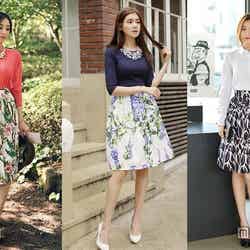 気分は初夏！ボタニカル柄スカートで上品スタイル／画像提供：左から「Ones-Style」、「OGAGE JAPAN」、「OGAGE JAPAN」【モデルプレス】