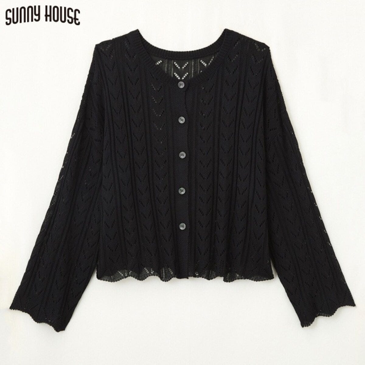 しまむらの透かし編みニットカーディガン（SUNNY