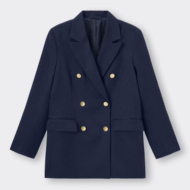 GU　春アウター　ダブルブレストブレザー　ジャケット