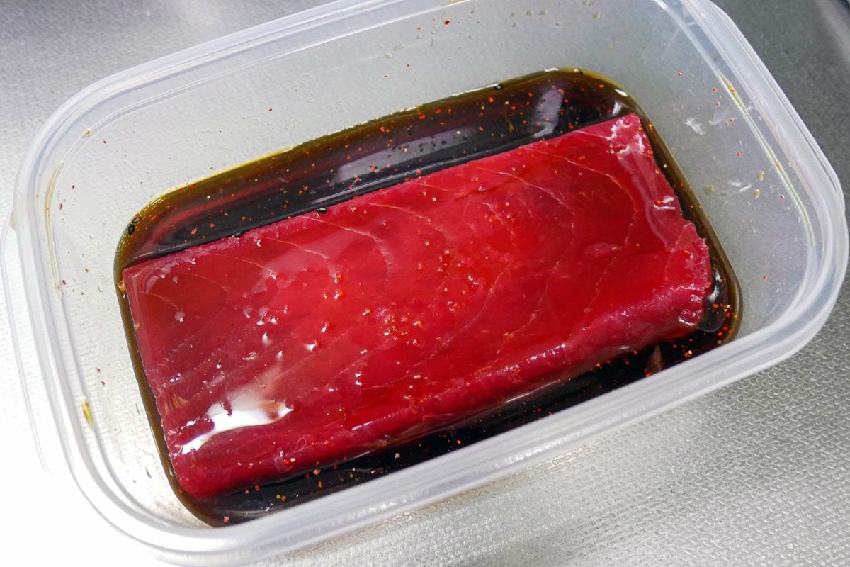 家事ヤロウ！！！　マグロ漬けステーキ