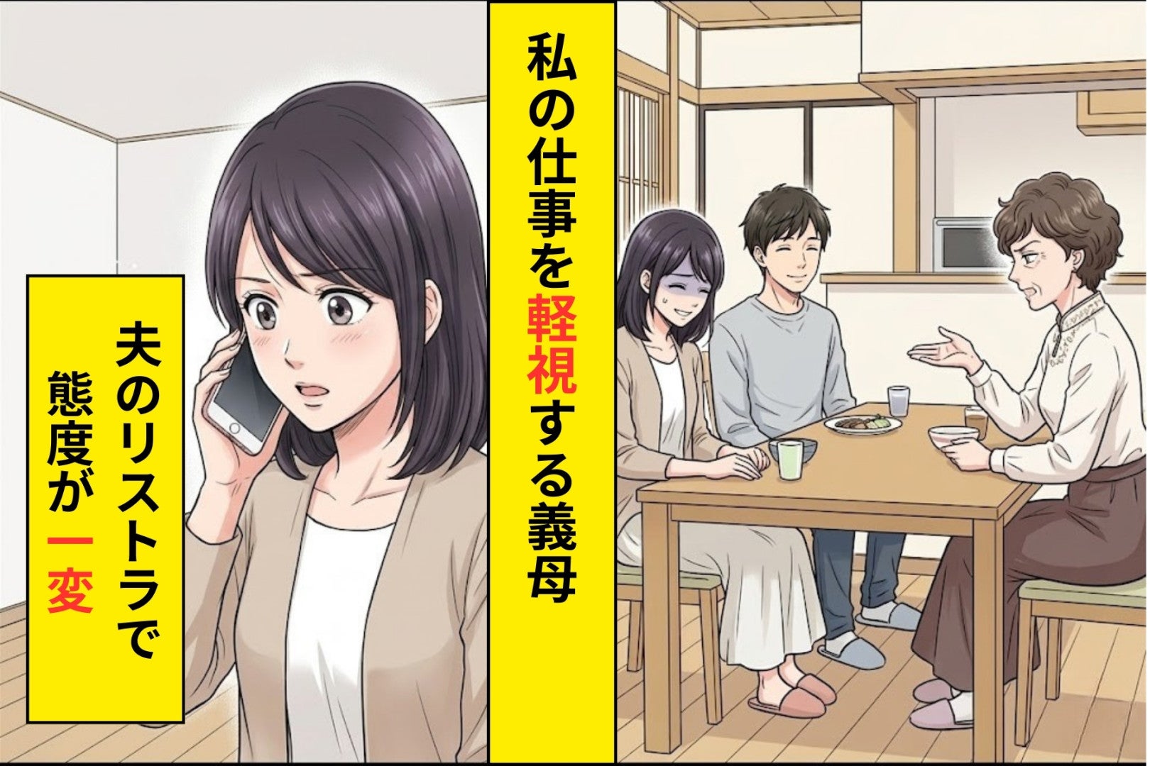 「お仕事って言っても趣味みたいなものでしょ」と笑う義母→夫がリストラされた日、義母が私に電話してきた