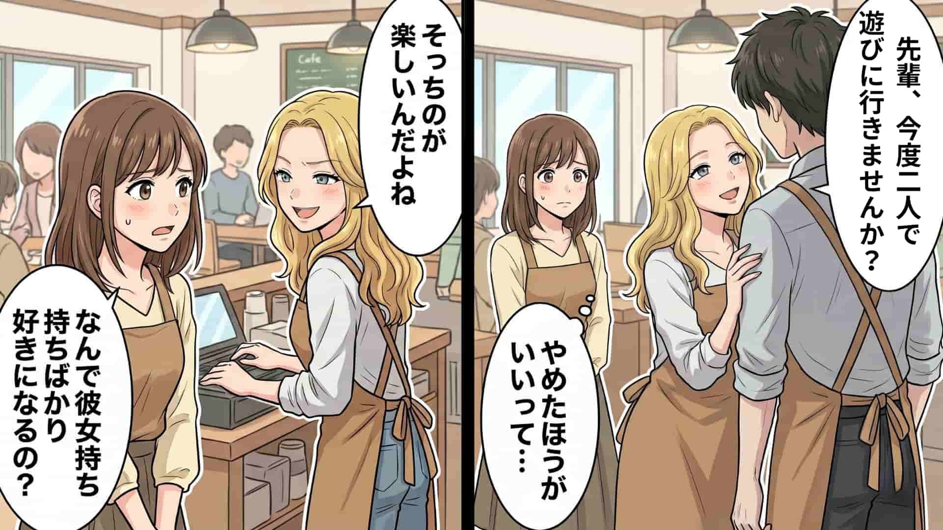 「フリーなら興味ない」恋愛体質な友人の危険な趣味。先輩を巻き込み、バイト中をざわつかせた【衝撃展開】とは...！？