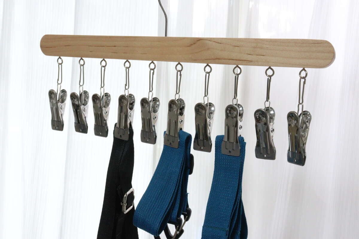 クリップ木製ハンガー（10個付）　小物収納