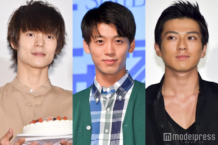 (左から)「17年夏ドラマ版・胸キュン男子」ランキング2位の窪田正孝、1位の竹内涼真、5位の新田真剣佑(C)モデルプレス