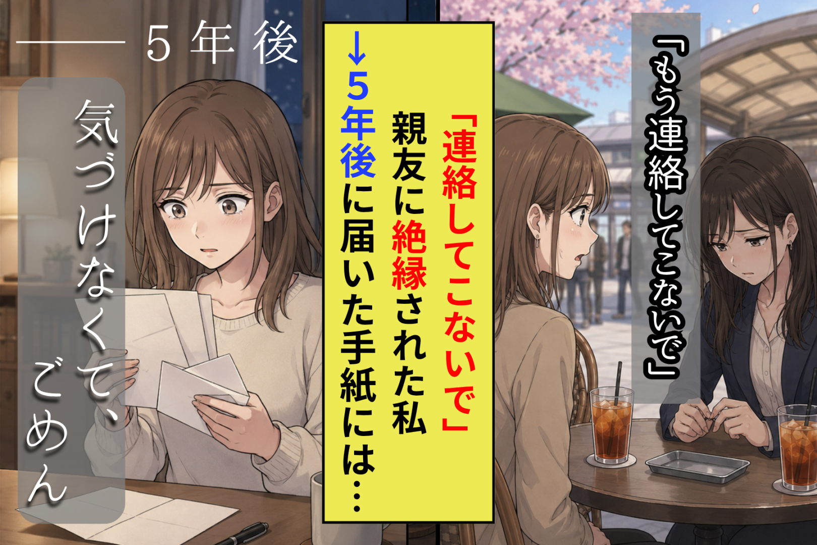 「もう連絡してこないで」と親友に絶縁された私→5年後に届いた便箋3枚に書かれていたこと