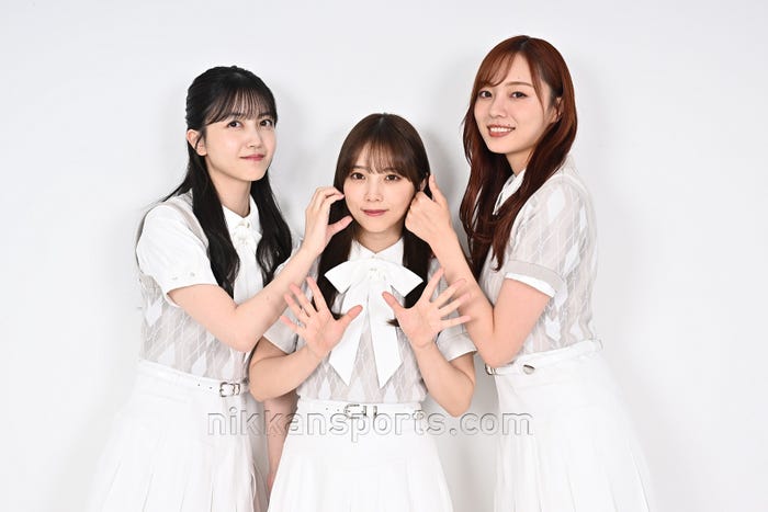 インタビュー企画に登場する久保史緒里、与田祐希、梅澤美波(C)日刊スポーツ新聞社