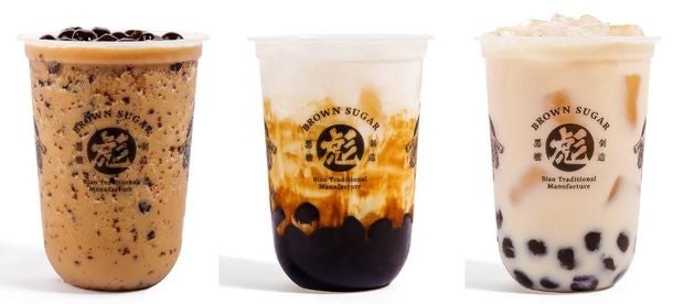 ＜おすすめ3種＞左から黒糖彪ミルクフラッペ／黒糖タピオカミルク／波覇ミルクティー／画像提供：アントワークス