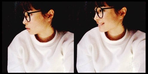 姉・アリスのメガネを着用した広瀬すず／広瀬すずオフィシャルブログより（Ameba）