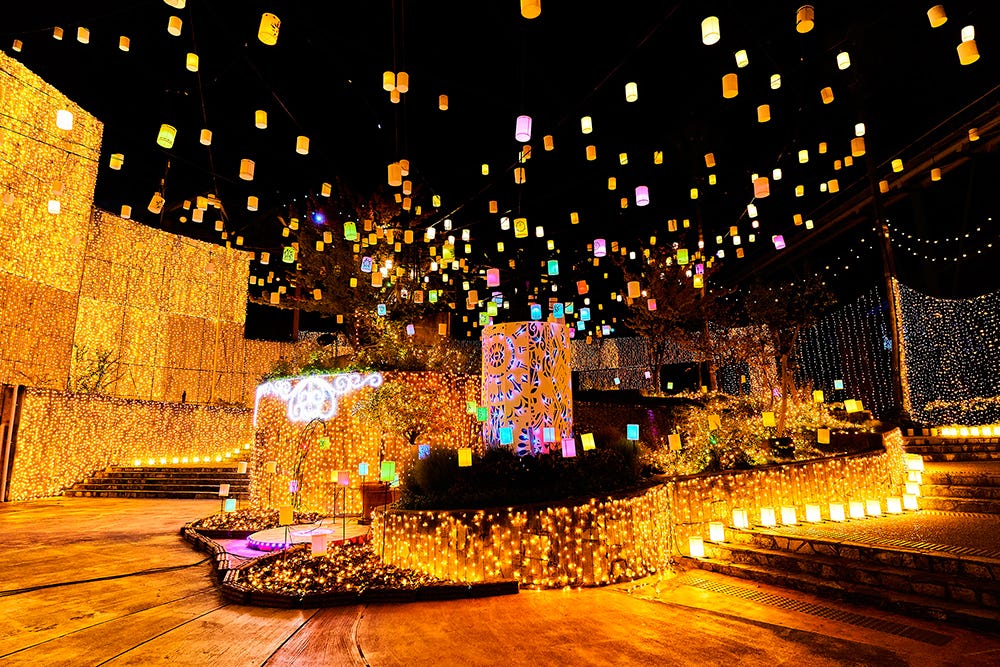 ひらかたパーク「光の遊園地」春仕様のパステルイルミネーション点灯