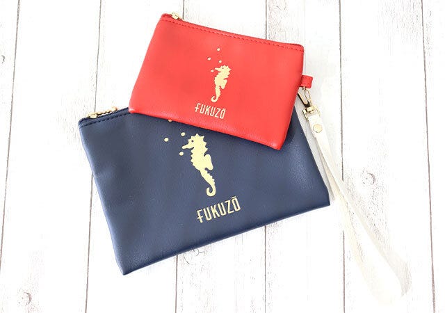 宝島社付録素敵なあの人1月号のフクゾーのストラップつきレザー調ポーチセット2