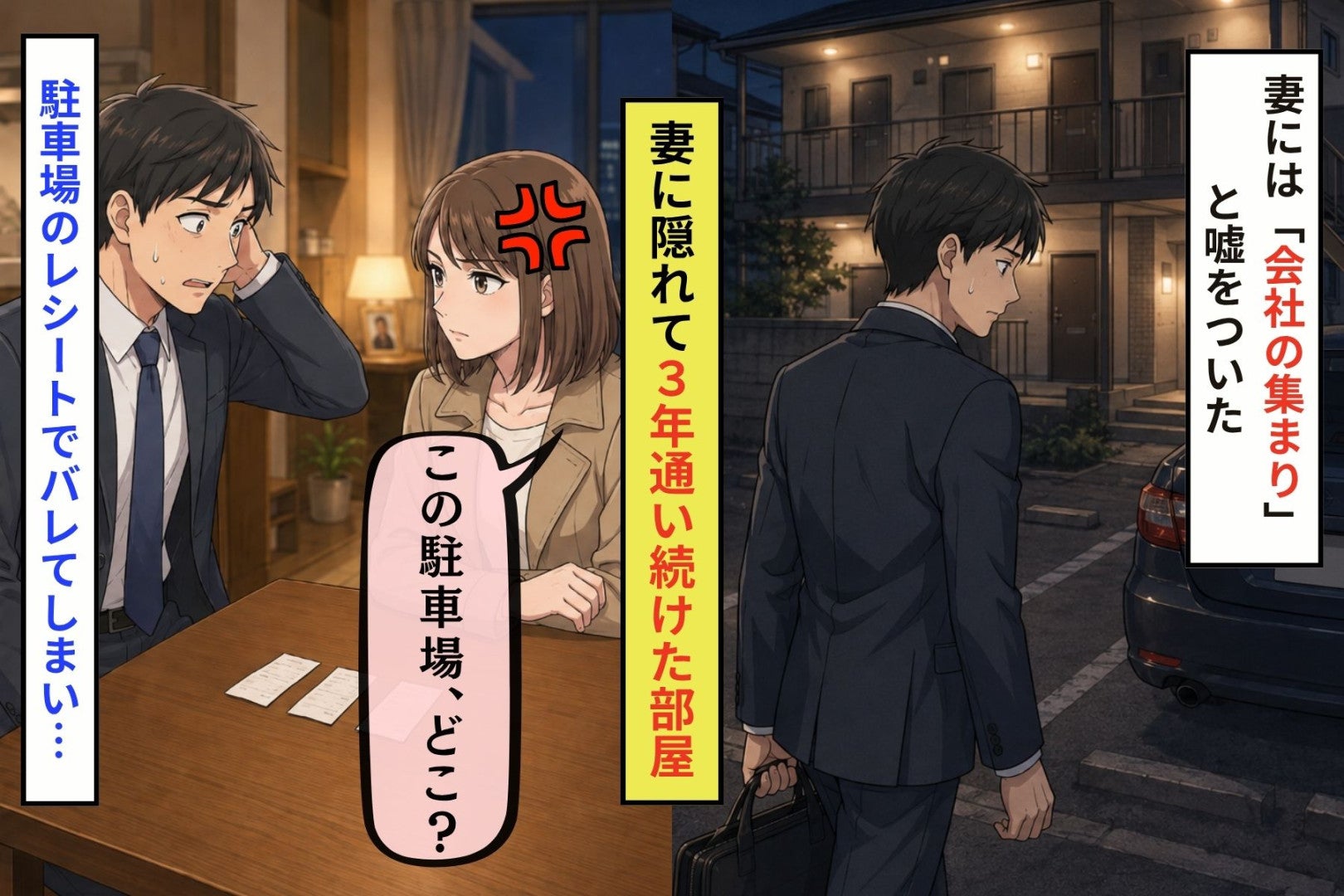 妻が調べた駐車場の先にあった、俺が３年通い続けた部屋