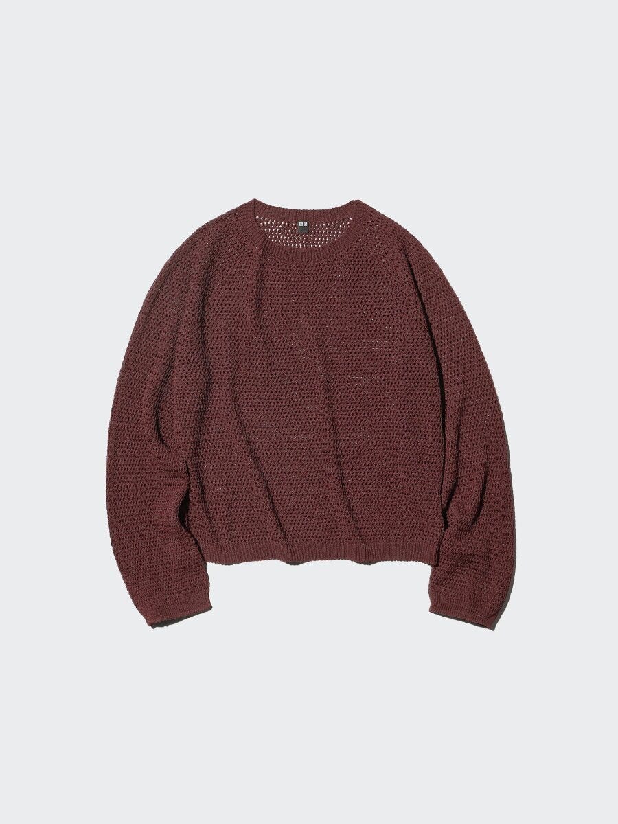 2026ユニクロ春夏大人女性おすすめ3Dメッシュクルーネックセーター