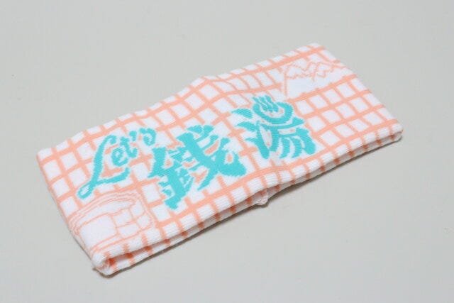 婦人ネオ銭湯柄ヘアターバン 婦人ネオ銭湯柄ヘアターバン