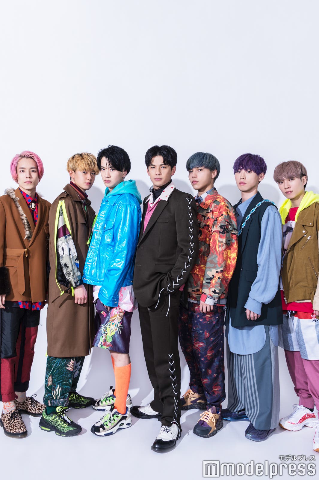 (左から)島田翼、小川史記、森英寿、森崎ウィン、ケビン、清水大樹、福本有希 (C)モデルプレス