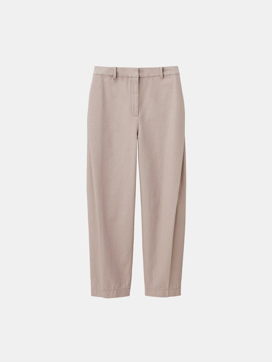 コットンサイドタックテーパードパンツ 2026plstレディース新作コットンサイドタックテーパードパンツ