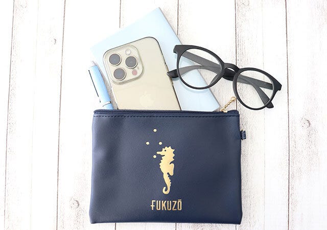 宝島社付録素敵なあの人1月号のフクゾーのストラップつきレザー調ポーチセット8