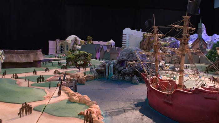 映画『ピーター・パン』をテーマにしたエリアの模型(C)Disney